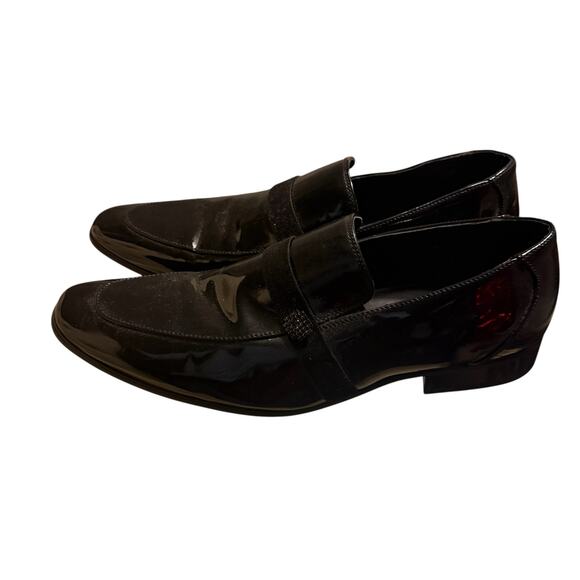 Faranzi Mens Black Patent Leather Loafer Slip-On Tuxedo Dress Shoe Size 12 - Picture 4 of 10